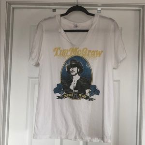 LETLUV Tim McGraw V-Neck Graphic Tee